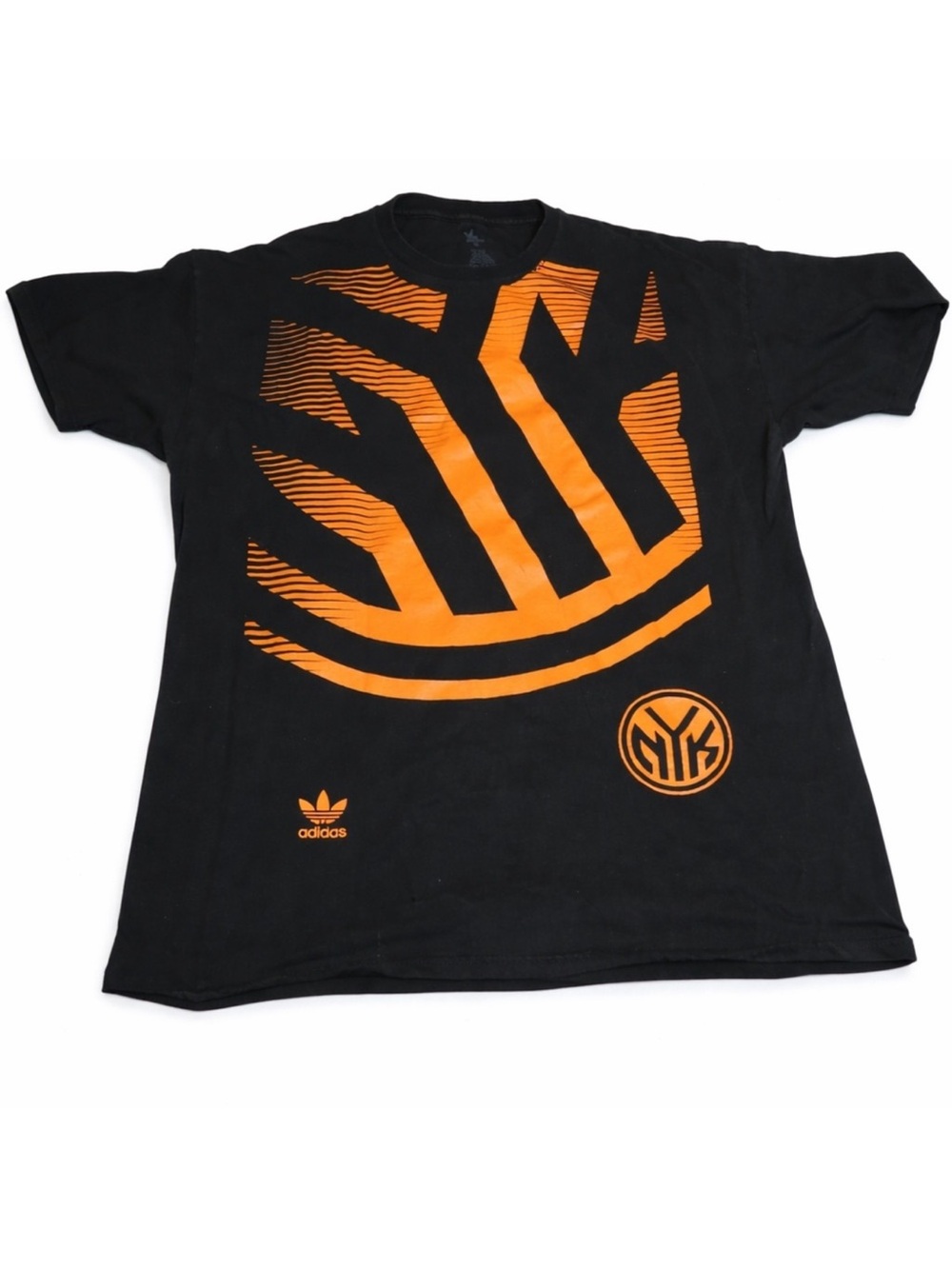 adidas Black Short Sleeve Tee with Orange Graphic